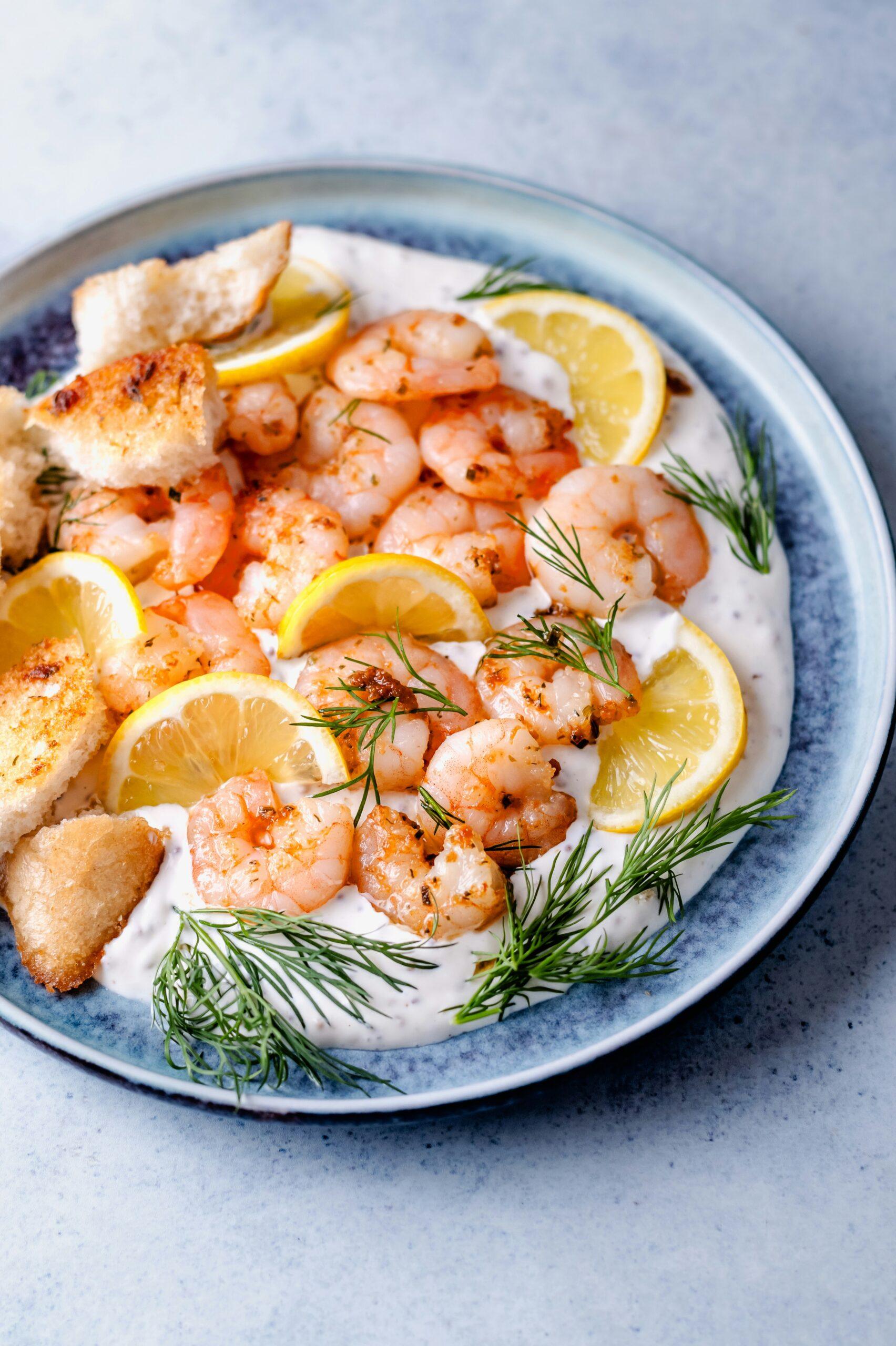 gourmet shrimp seafood platter – food photography