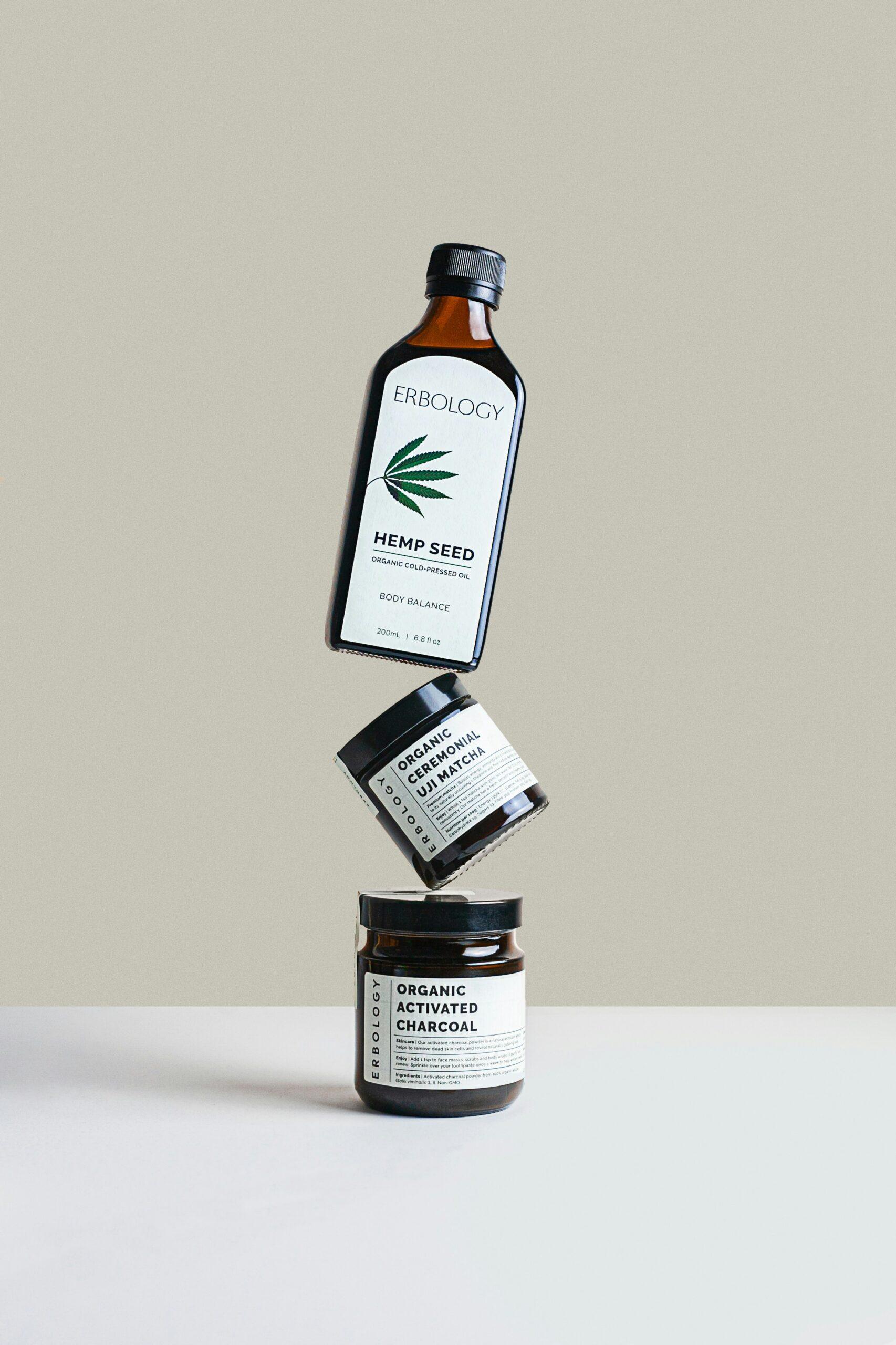 Blog minimalist wellness product photography on grey background