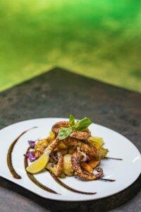 octopus restaurant food presentation on plate